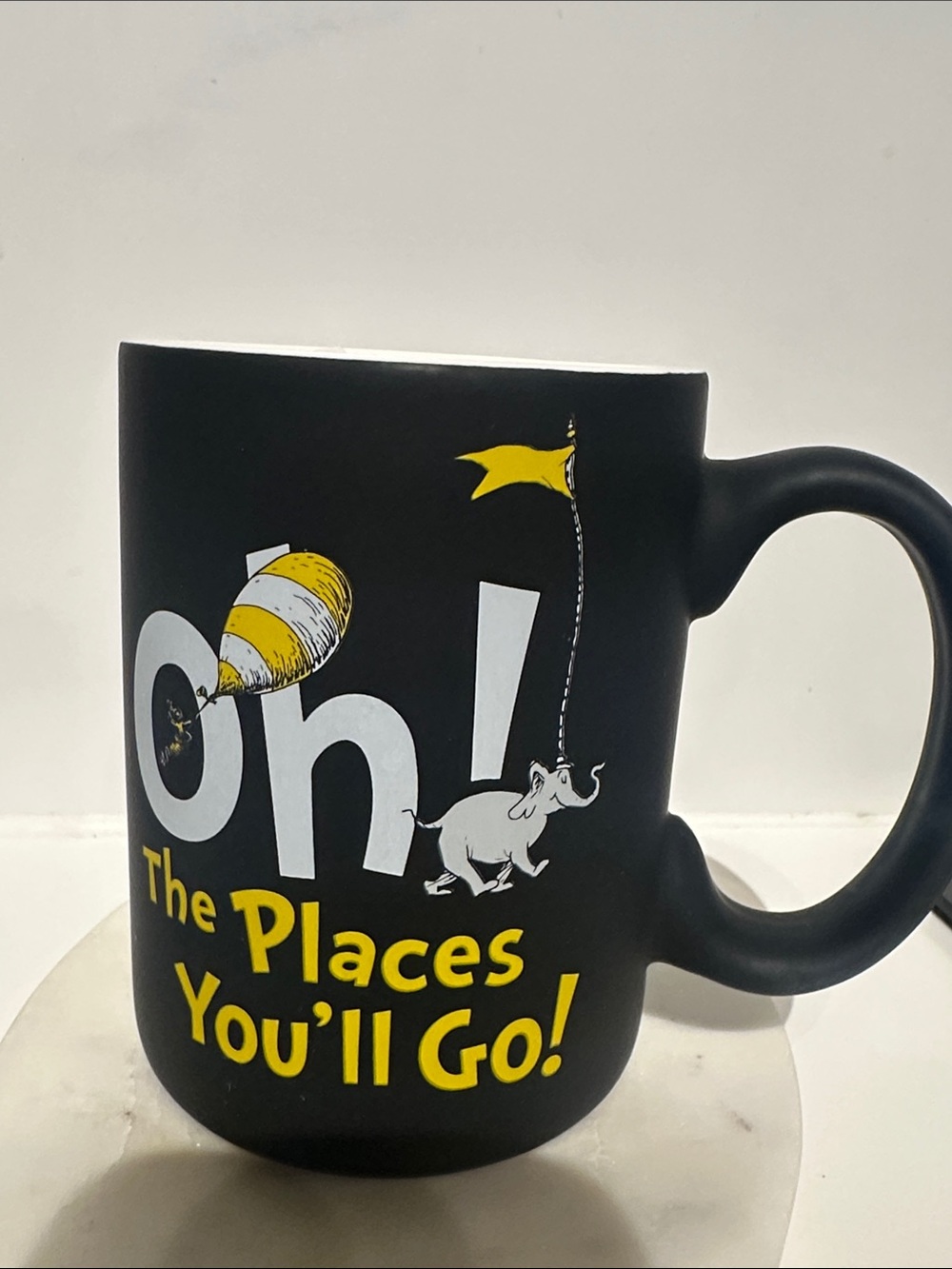 Oh! The Places You’ll Go! Black Graphic Ceramic Mug